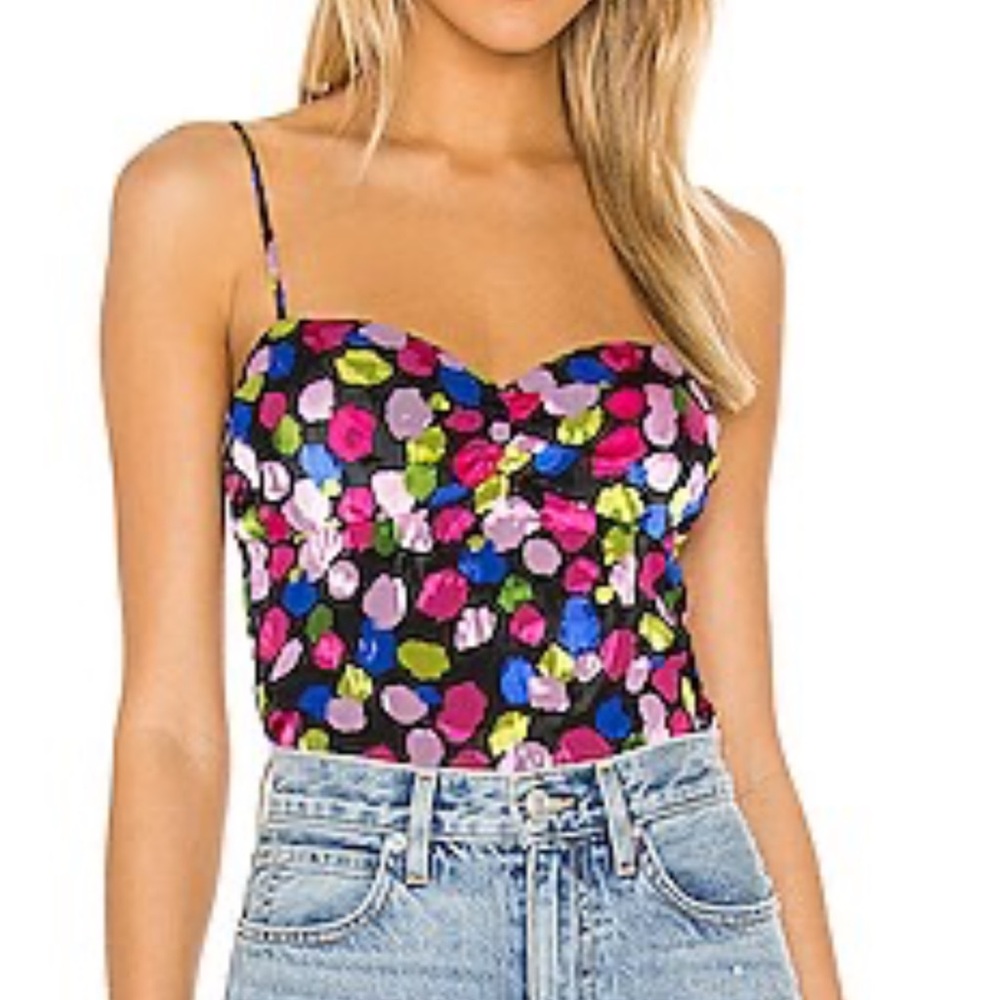 Revolve x NBD Multicolored Maxine Top in Painted Dot  size medium